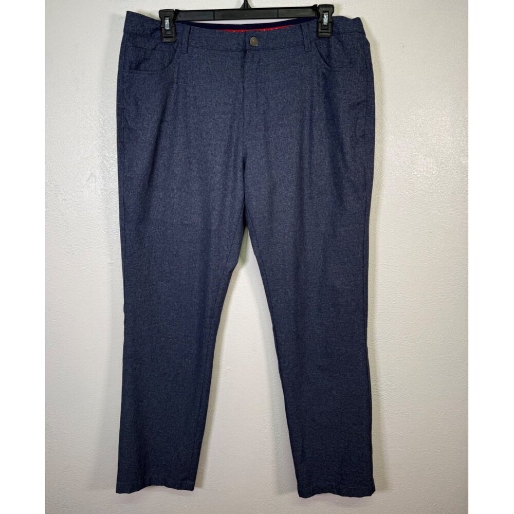 Puma Mens Heathered Navy Golf Pants W38/L32 Stretch Performance Athletic